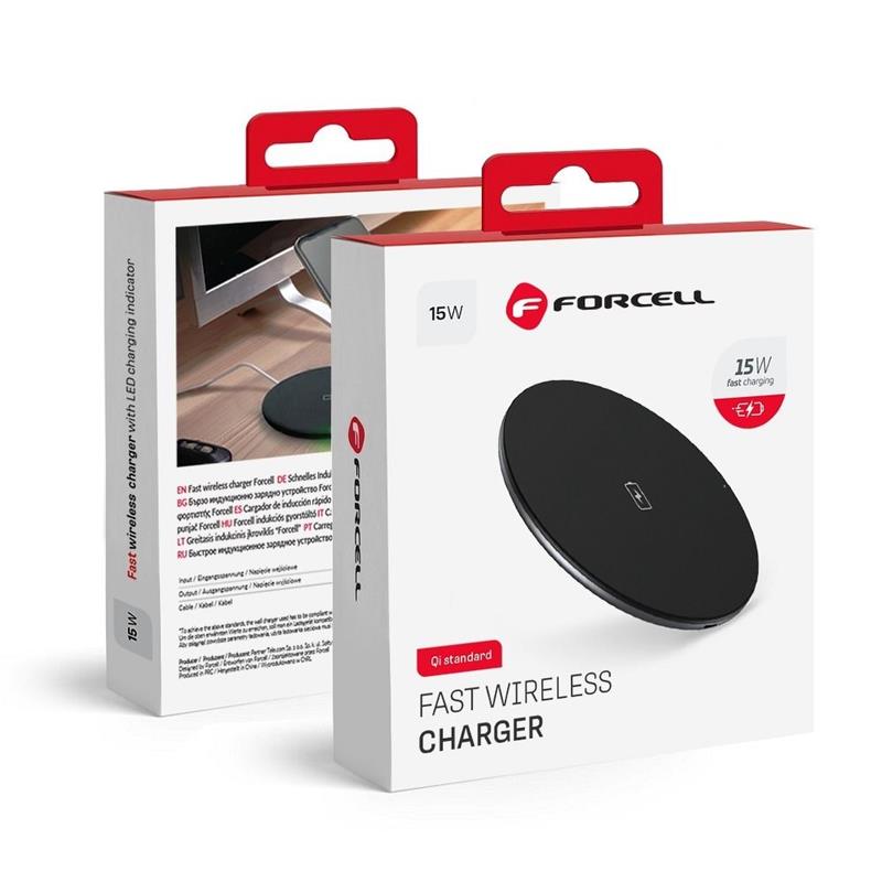 FORCELL FAST WIRELESS CHARGER 15W BLACK