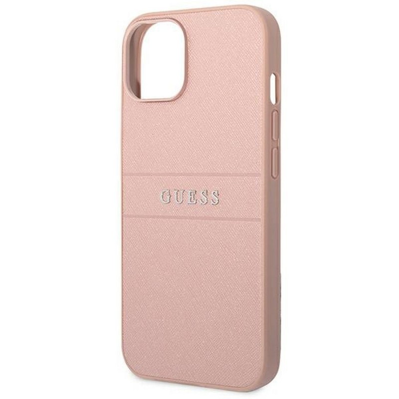 GUESS OVITEK IPHONE 14 PLUS Saffiano With Metal Logo / pink